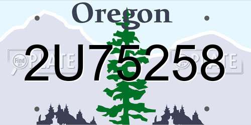 2U75258 Oregon License Plate