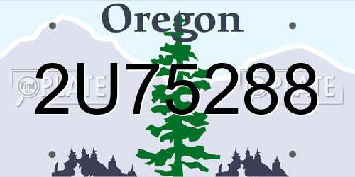 2U75288 Oregon License Plate