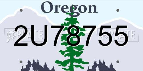 2U78755 Oregon License Plate