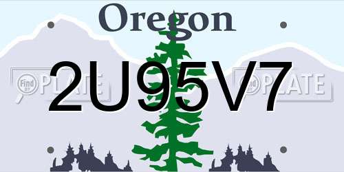 2U95V7 Oregon License Plate