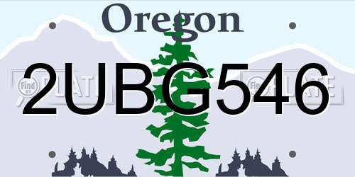 2UBG546 Oregon License Plate