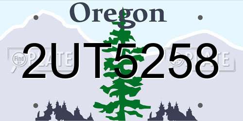 2UT5258 Oregon License Plate