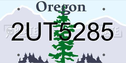 2UT5285 Oregon License Plate