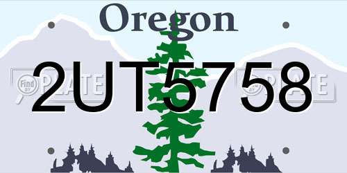 2UT5758 Oregon License Plate