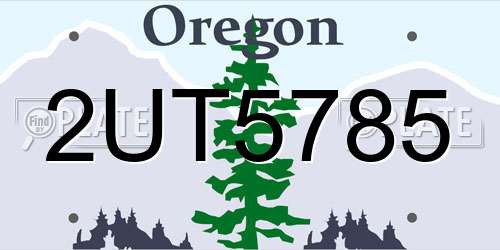 2UT5785 Oregon License Plate