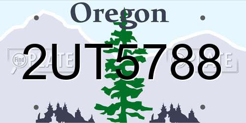 2UT5788 Oregon License Plate