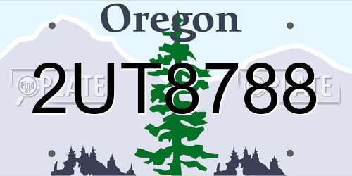 2UT8788 Oregon License Plate