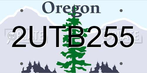 2UTB255 Oregon License Plate