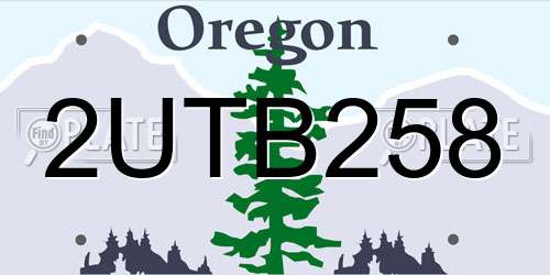2UTB258 Oregon License Plate