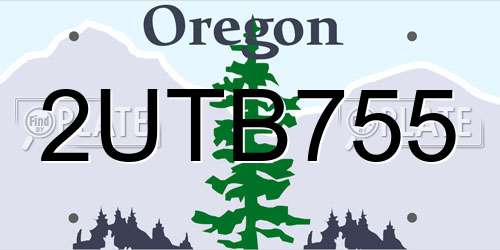 2UTB755 Oregon License Plate