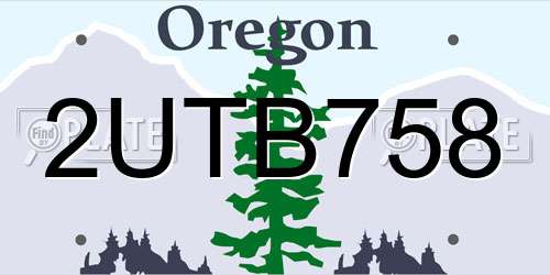 2UTB758 Oregon License Plate