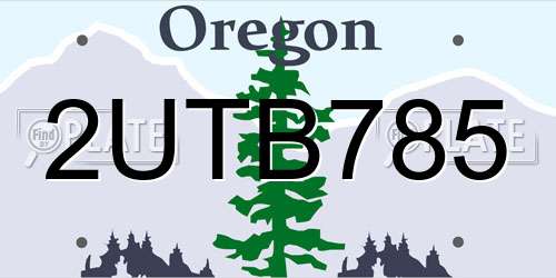 2UTB785 Oregon License Plate