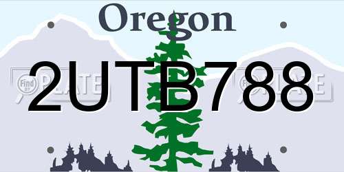 2UTB788 Oregon License Plate