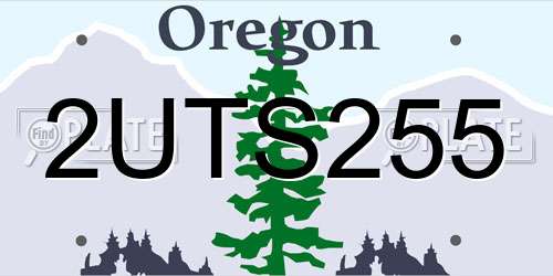 2UTS255 Oregon License Plate