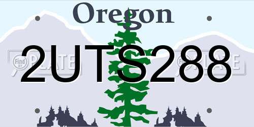2UTS288 Oregon License Plate