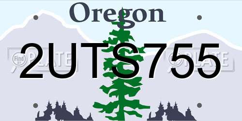2UTS755 Oregon License Plate