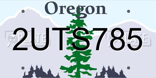2UTS785 Oregon License Plate