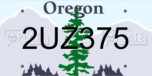 2UZ375 Oregon License Plate