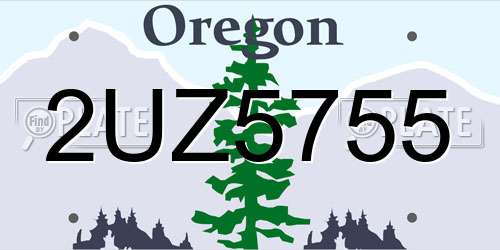2UZ5755 Oregon License Plate