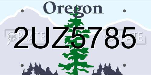 2UZ5785 Oregon License Plate