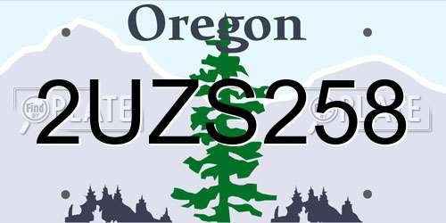 2UZS258 Oregon License Plate