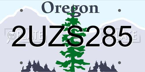 2UZS285 Oregon License Plate