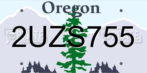 2UZS755 Oregon License Plate