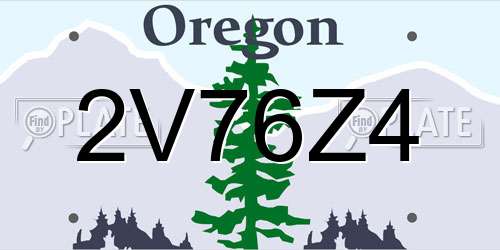 2V76Z4 Oregon License Plate