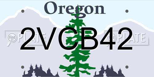 2VCB42 Oregon License Plate