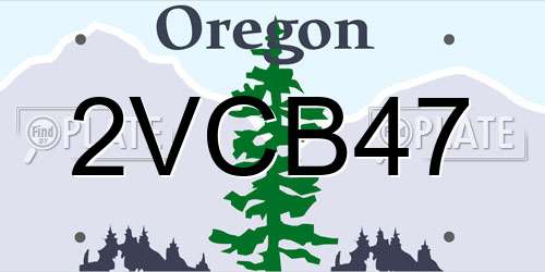 2VCB47 Oregon License Plate
