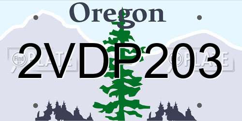 2VDP203 Oregon License Plate