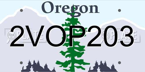 2VOP203 Oregon License Plate