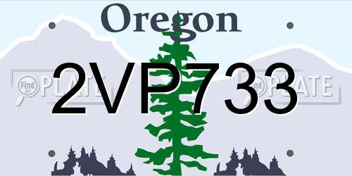 2VP733 Oregon License Plate