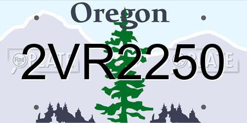 2VR2250 Oregon License Plate