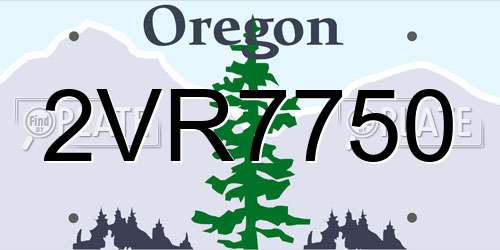 2VR7750 Oregon License Plate