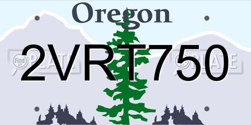 2VRT750 Oregon License Plate
