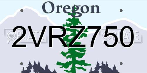 2VRZ750 Oregon License Plate