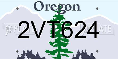2VT624 Oregon License Plate