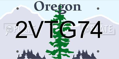 2VTG74 Oregon License Plate