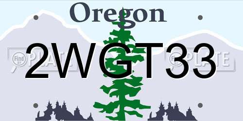 2WGT33 Oregon License Plate