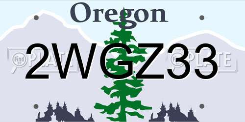 2WGZ33 Oregon License Plate