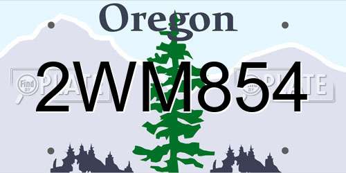 2WM854 Oregon License Plate