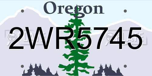 2WR5745 Oregon License Plate