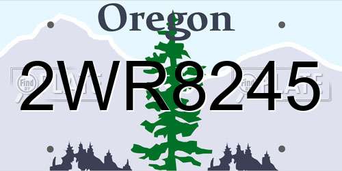 2WR8245 Oregon License Plate