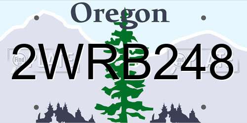 2WRB248 Oregon License Plate