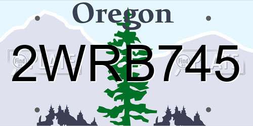 2WRB745 Oregon License Plate