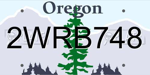 2WRB748 Oregon License Plate