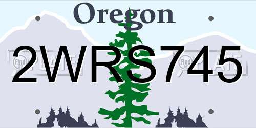 2WRS745 Oregon License Plate