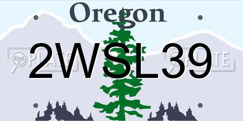 2WSL39 Oregon License Plate