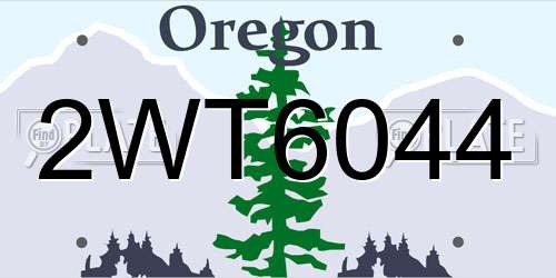 2WT6044 Oregon License Plate